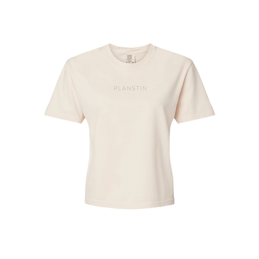 Planstin Women's Boxy Tee (Ivory)