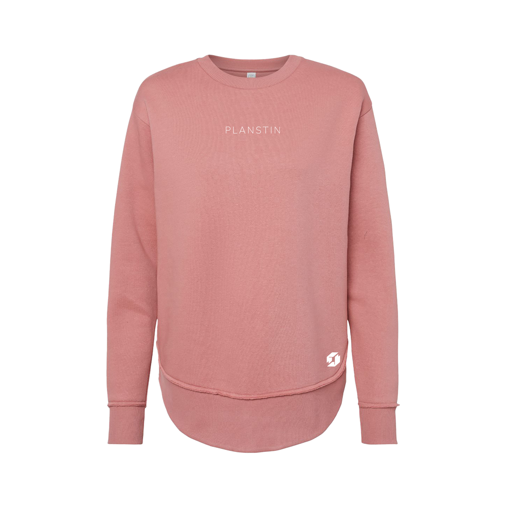 Planstin Women's Fleece Crewneck Sweatshirt (Mauvelous)