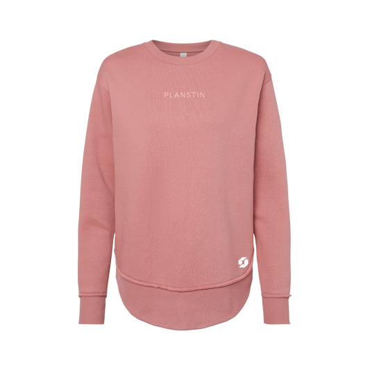 Planstin Women's Fleece Crewneck Sweatshirt (Mauvelous)