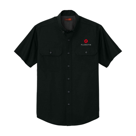 Planstin Short Sleeve Ripstop Button Up Shirt