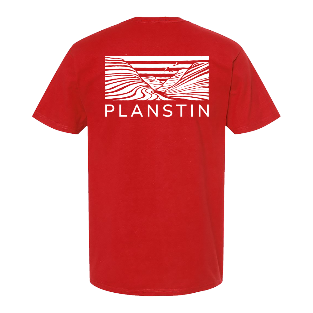 Planstin Rock Wave Short Sleeve T-Shirt (Red)
