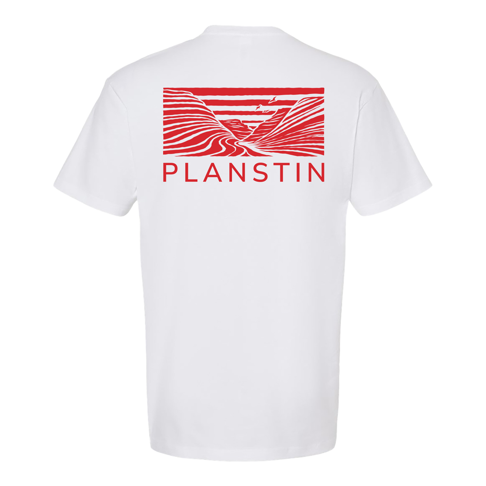 Planstin Rock Wave Short Sleeve T-Shirt (White)