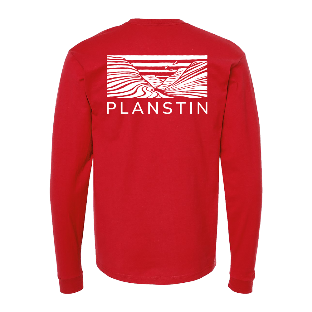 Planstin Rock Wave Long Sleeve T-Shirt (Red)