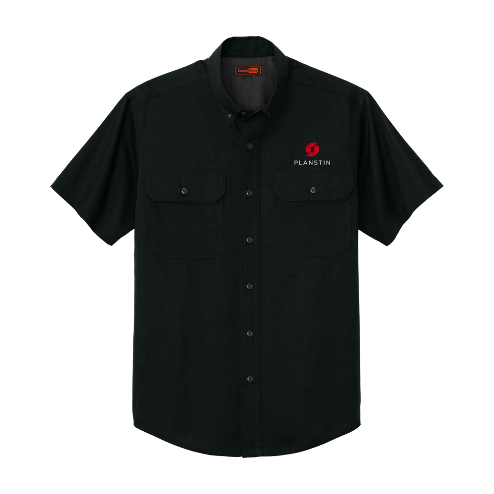 Planstin Short Sleeve Ripstop Button Up Shirt